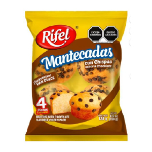 Mantecadas Con Chispas de Chocolates x 4 und